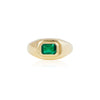 EMERALD CUT EMERALD DOME RING