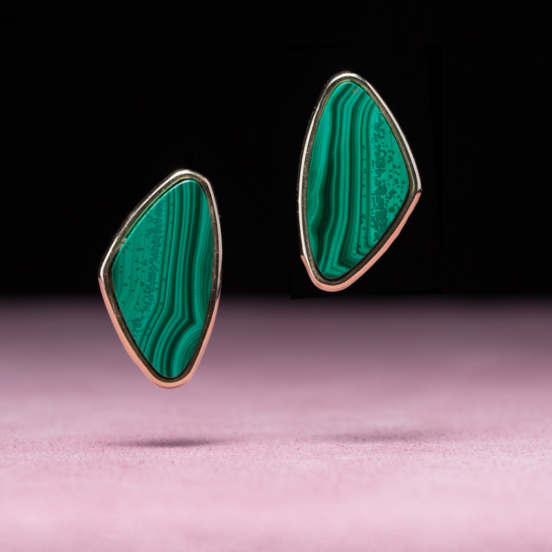 VINTAGE MALACHITE EARRINGS